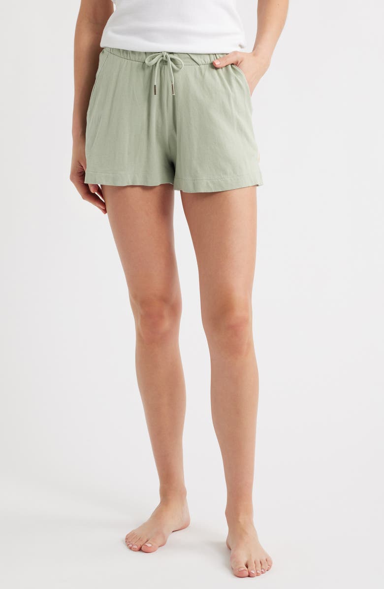 Brixton Carefree Organic Cotton Drawstring Lounge Shorts, Main, color,