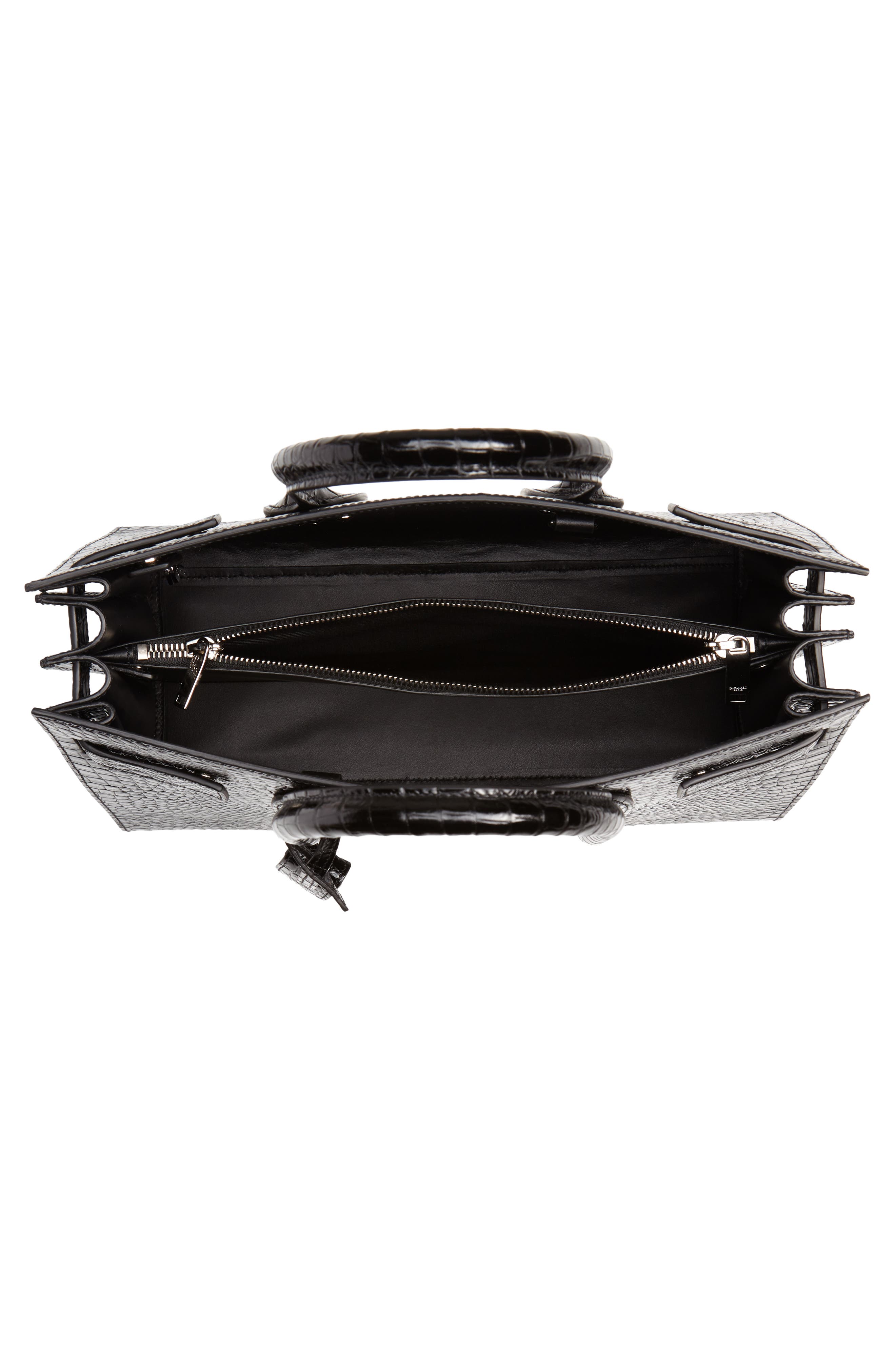 Saint Laurent Small Sac de Jour Croc Embossed Calfskin Leather Tote, Alternate, color, 