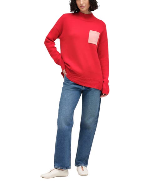 Wool-Cashmere Pop Pocket Sweater