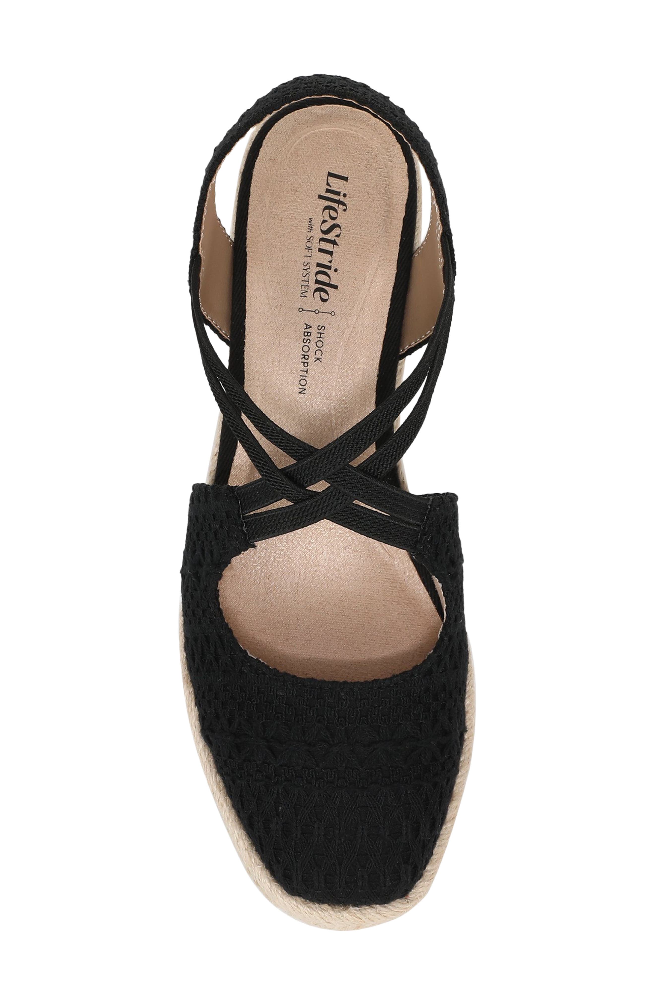 LifeStride Patience Wedge Sandal, Alternate, color, Black