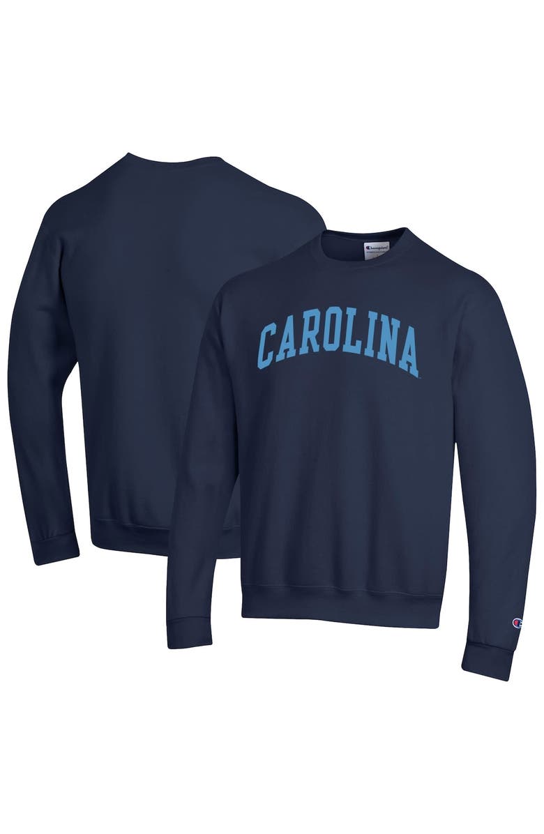 Champion Men's Champion Navy North Carolina Tar Heels Basic Arch Fleece Pullover Sweatshirt, Alternate, color, Navy
