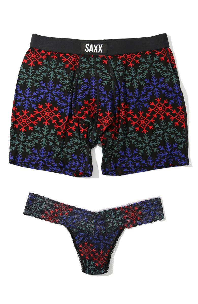Hanky Panky x SAXX Boxer Briefs 
Thong Set Gift Box, Alternate, color, 