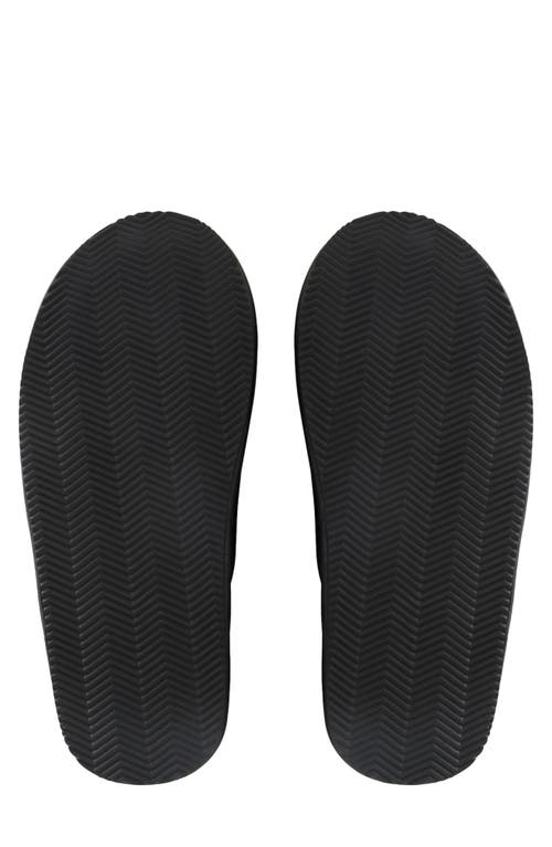 Brooks Brothers Henri Genuine Shearling Lined Leather Slipper In Black