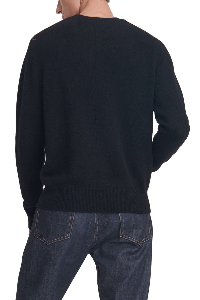 Haldon Cashmere Crewneck Sweater, Alternate, color, BLACK