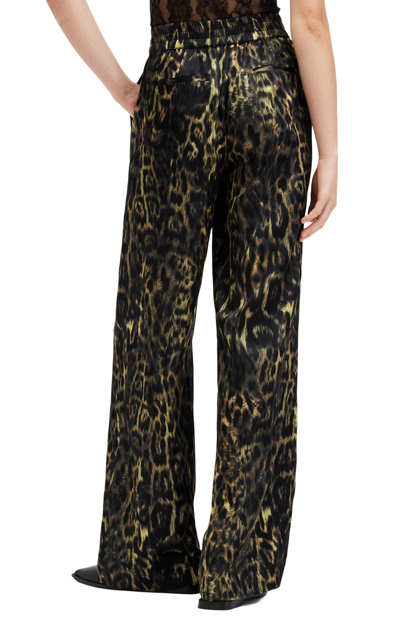 AllSaints Charli Wide Leg Satin Pants (Women) | Nordstromrack