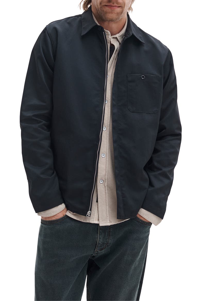 Karl Zip Shirt Jacket, Main, color, BLACK