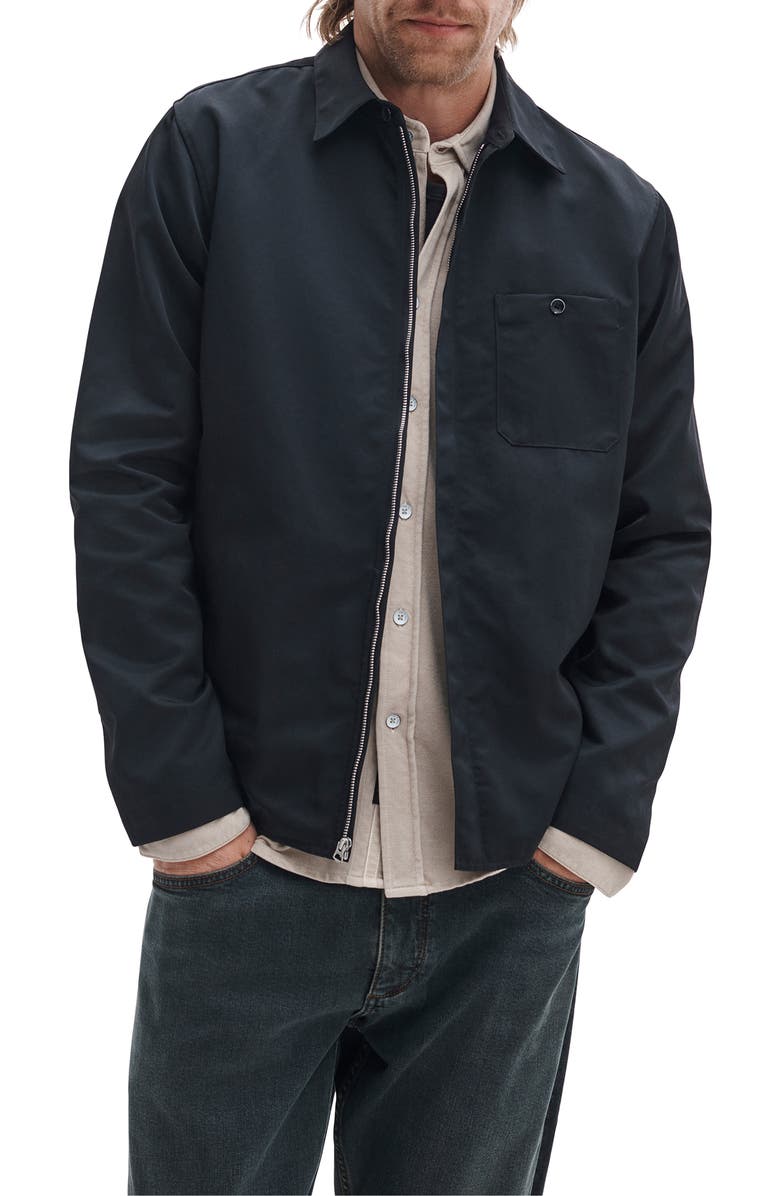 rag & bone Karl Zip Shirt Jacket, Main, color, Black