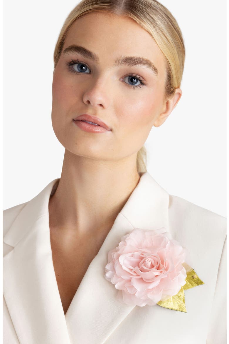 The Small Pale Pink Rose Floral Brooch, Alternate, color, Pale Pink