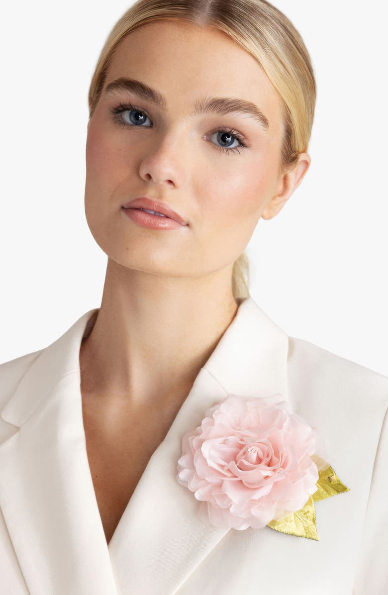 Helena Simon The Small Pale Pink Rose Floral Brooch, Alternate, color, Pale Pink