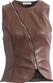 Mistress Rocks Zip Front Faux Leather Top