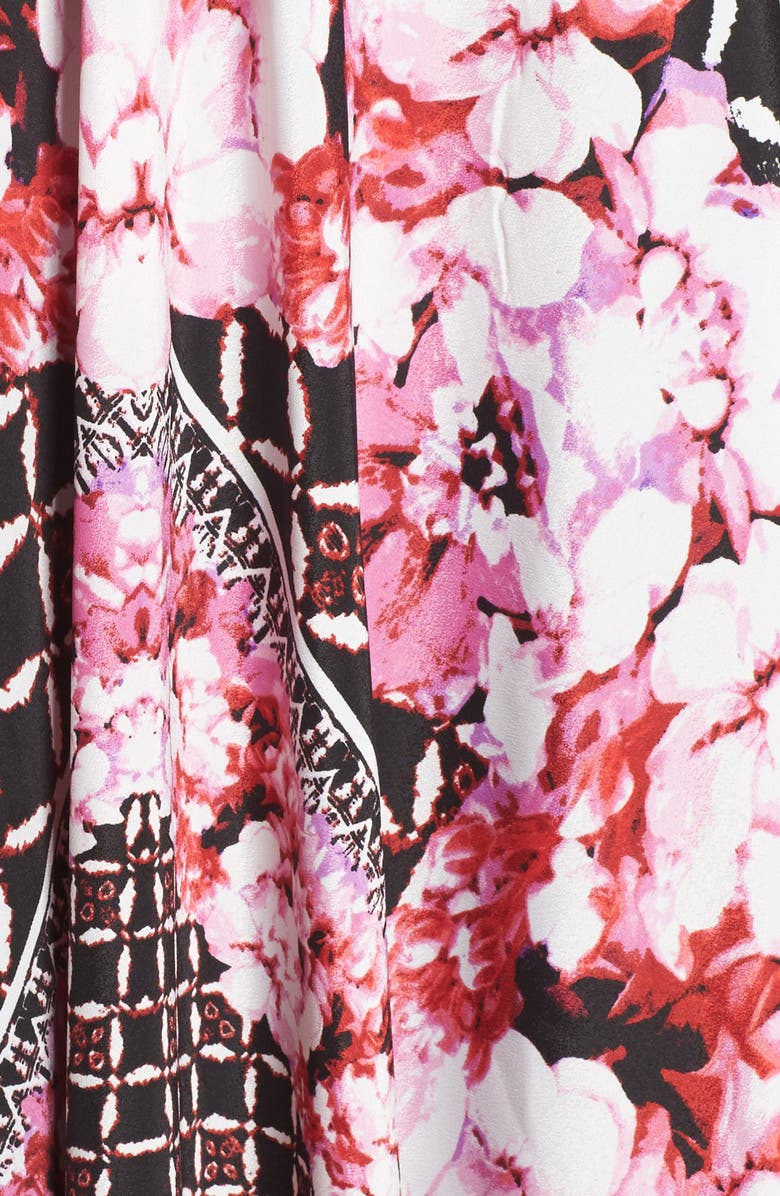 Eliza J Scarf Print Jersey & Crêpe de Chine Maxi Dress, Alternate, color,
