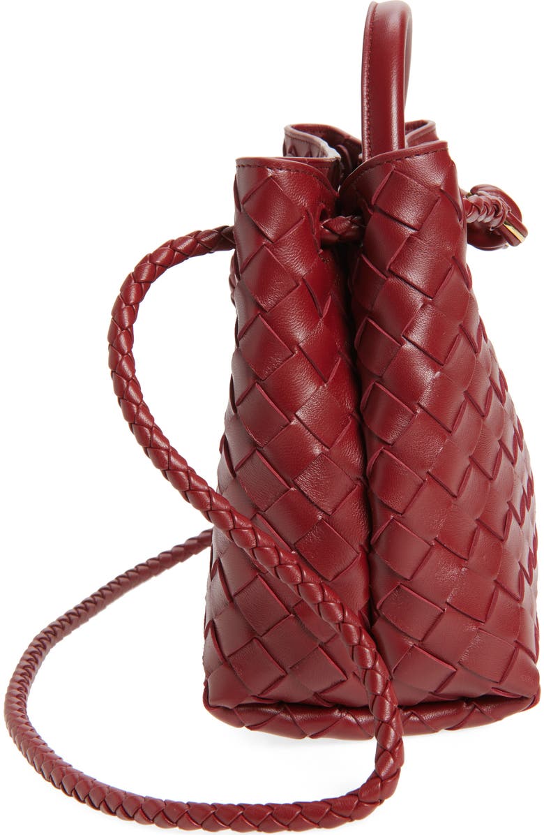 Bottega Veneta Small Andiamo Intrecciato Lambskin Leather Top Handle Bag, Alternate, color, 6551 Lava Red-M B