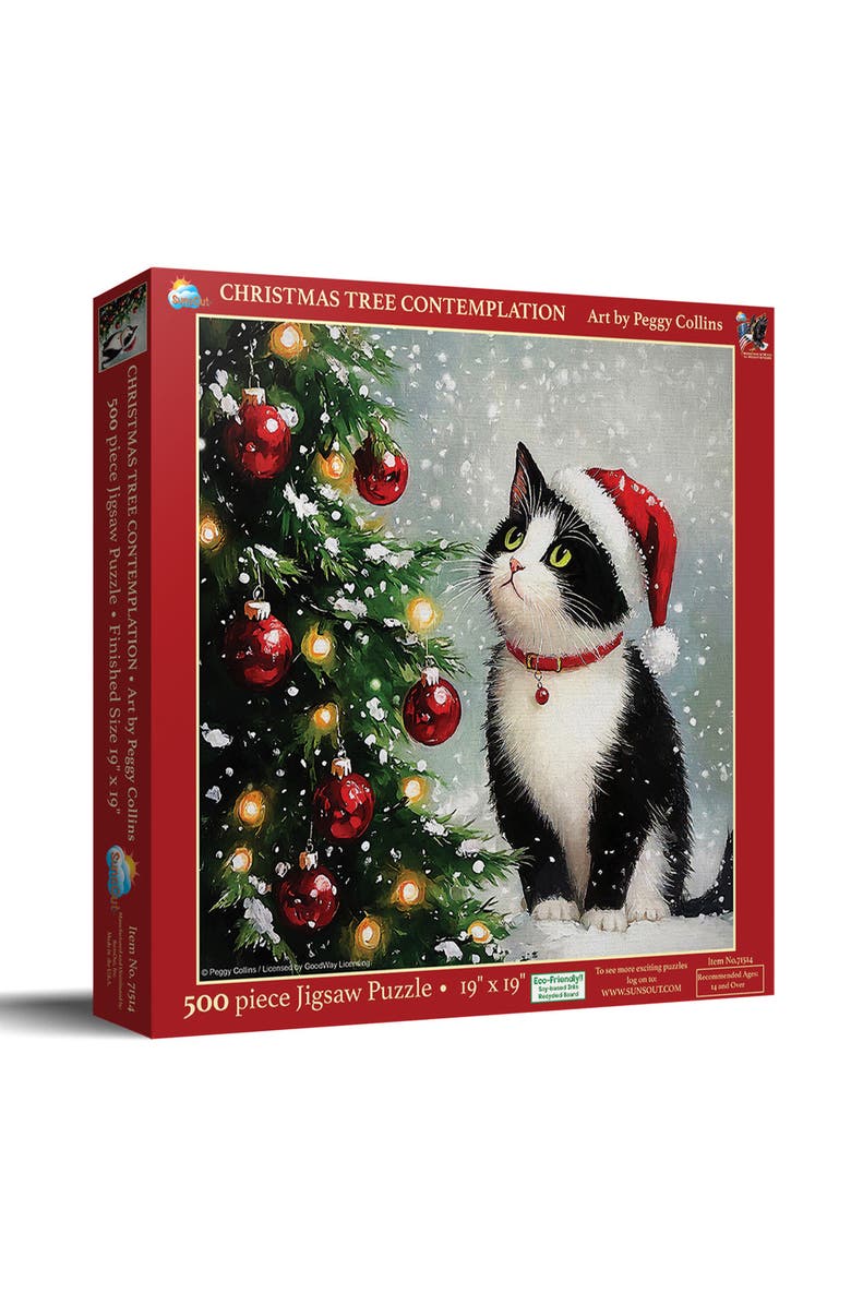 Sunsout Christmas Tree Contemplation 500 piece Jigsaw Puzzle for Adults, Main, color, Multicolor