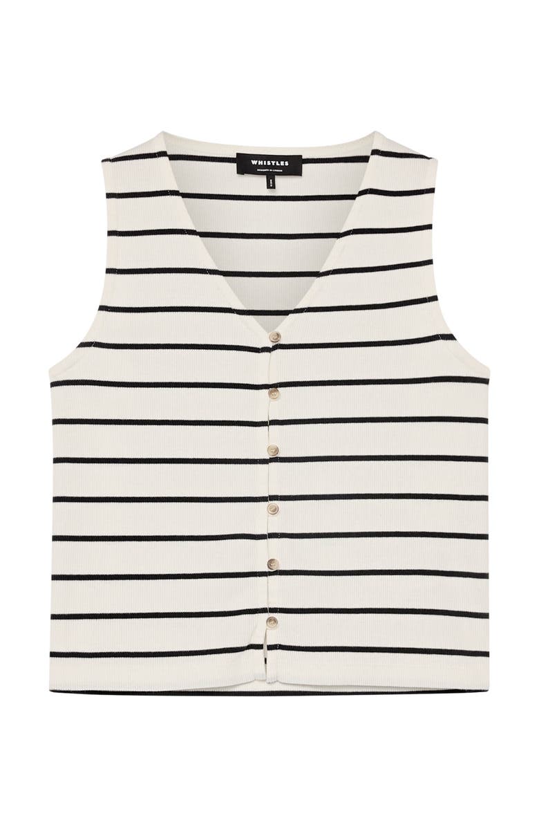 Whistles Stripe Button Front Tank, Alternate, color, Multicolour