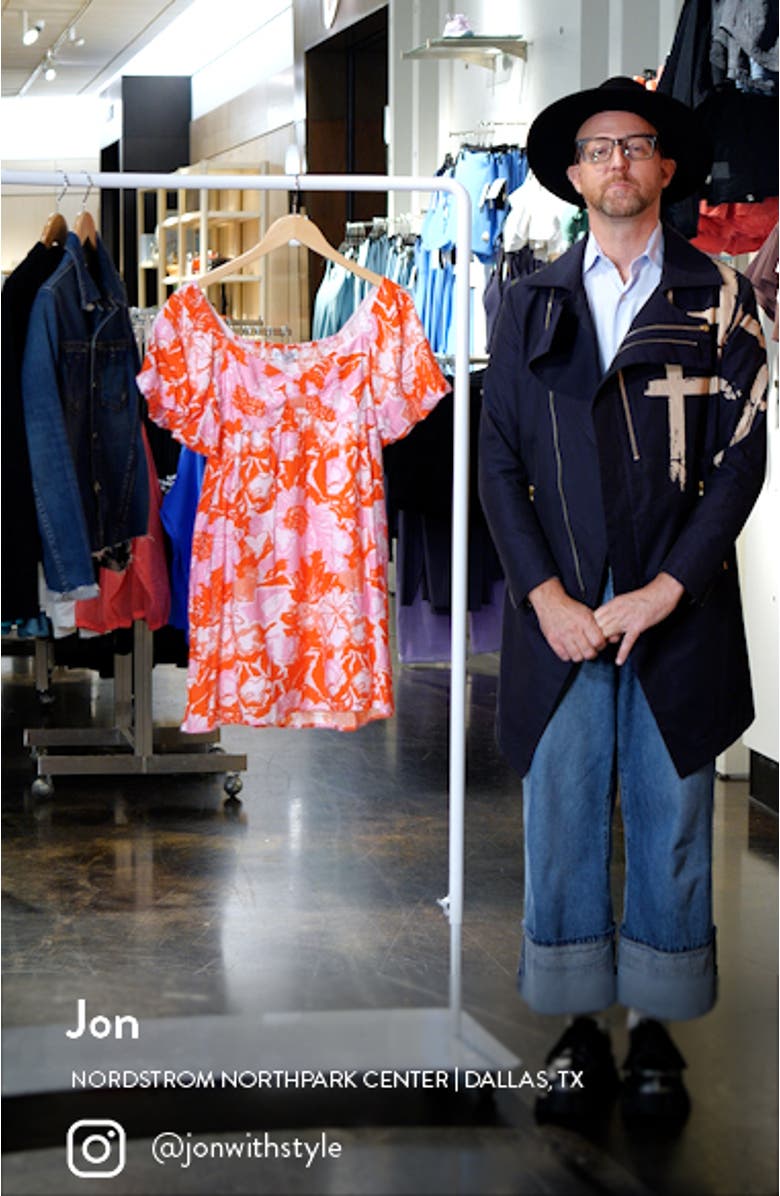 Maggie Print Puff Sleeve Minidress, sales video thumbnail