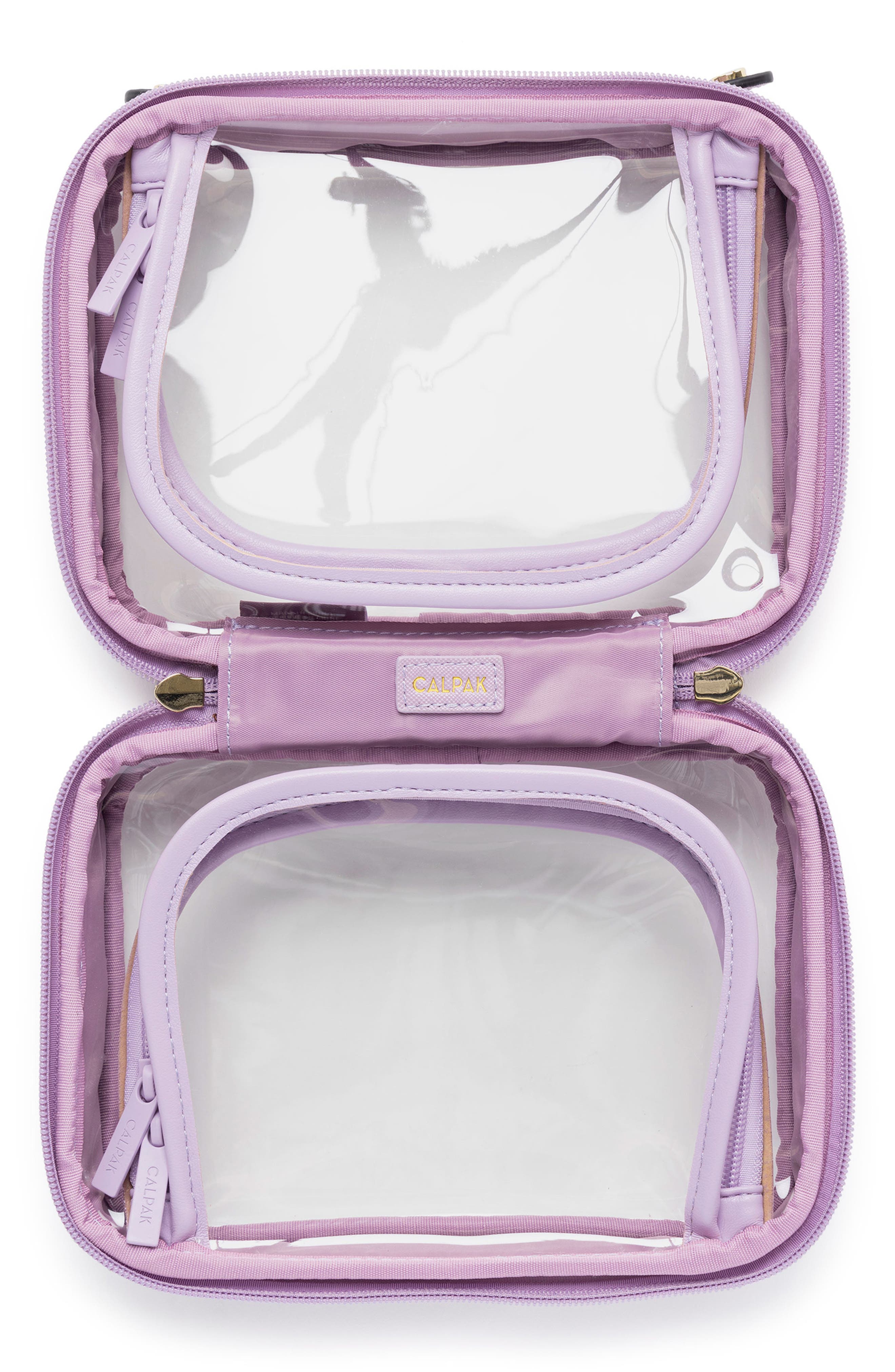Small Clear Cosmetics Case, Alternate, color, LAVENDER