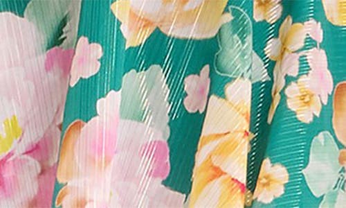DRESS THE POPULATION DRESS THE POPULATION PIXIE METALLIC STRIPE FLORAL TIERED MINIDRESS