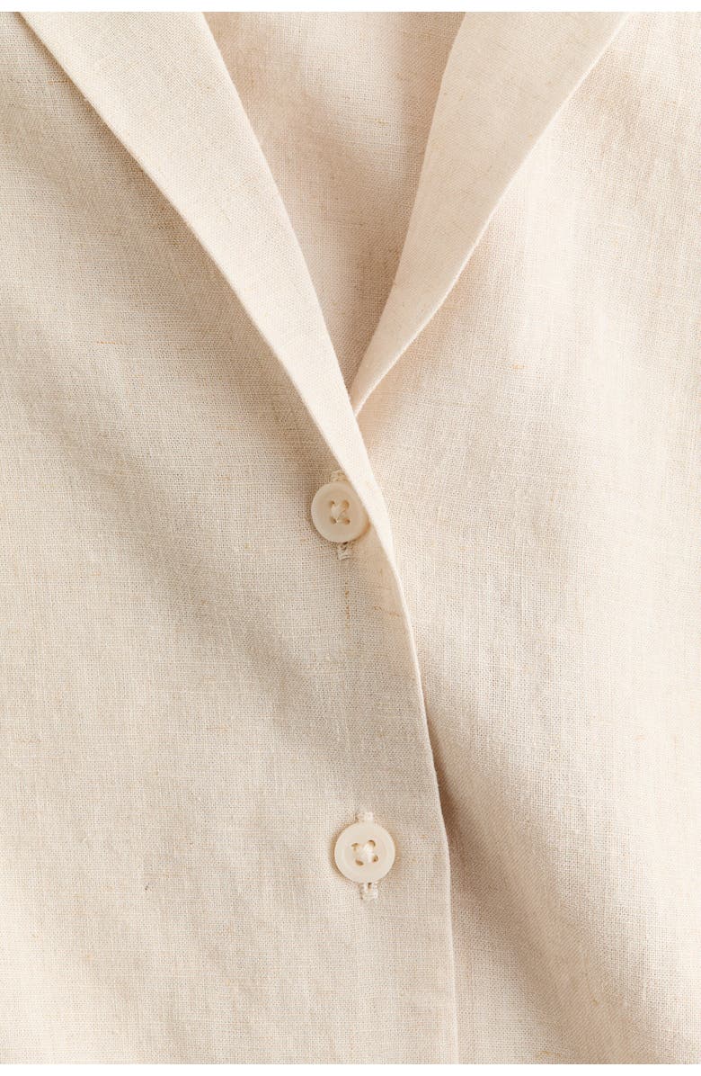 H&M Linen-blend Resort Shirt, Alternate, color, Light Beige