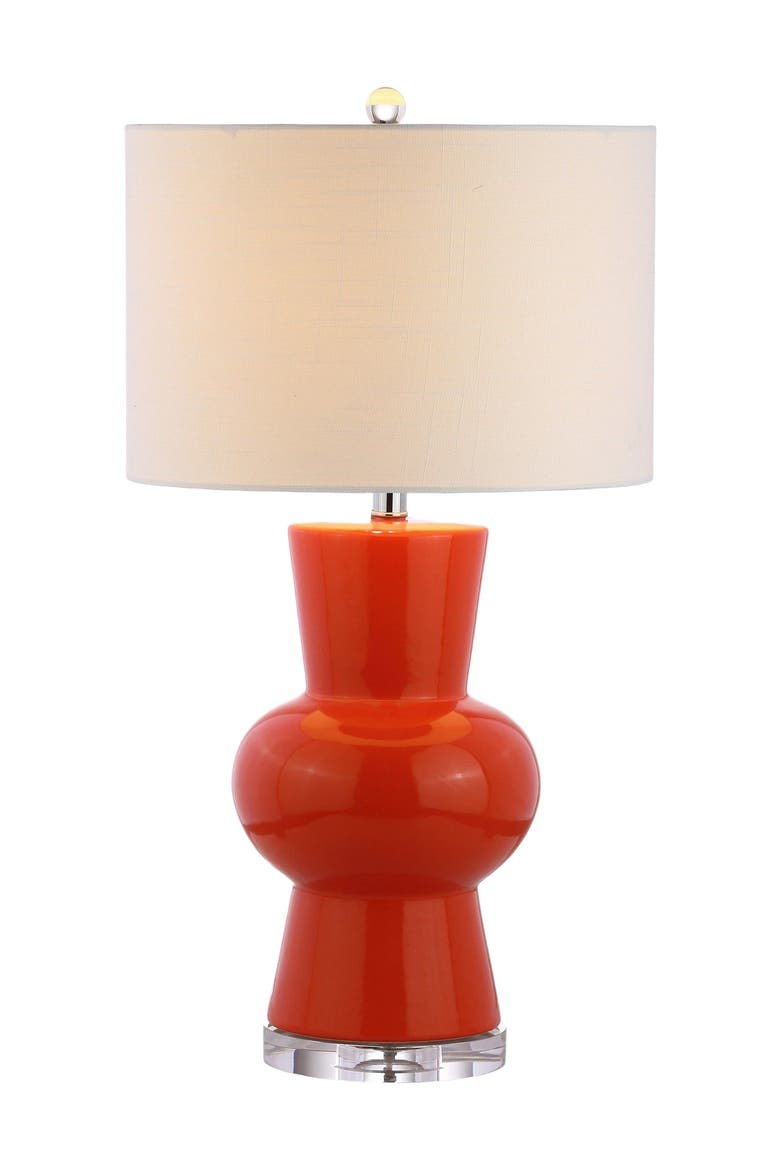 Julia 28.5" Ceramic LED Table Lamp, Main, color, Coral