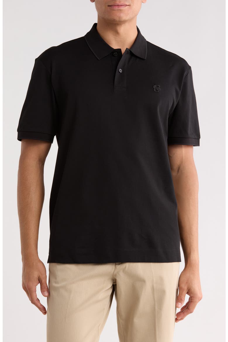 Parris Cotton Knit Polo, Main, color, BLACK