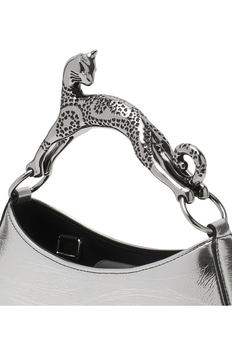 Lanvin Hobo Cat Bag in Metallic Leather, Alternate, color,