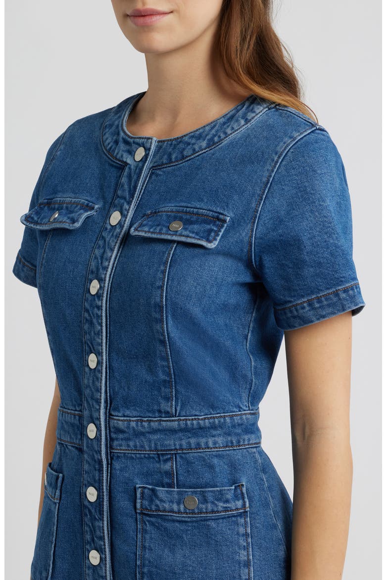 Kiya Snap Front Denim Mini Shirtdress, Alternate, color, ADVENTURE
