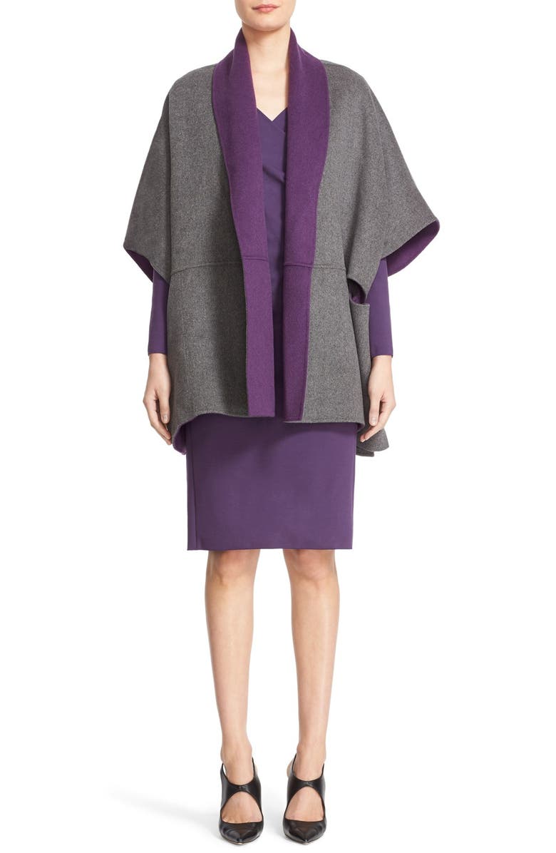 Armani Collezioni Reversible Wool & Cashmere Cape, Alternate, color, 