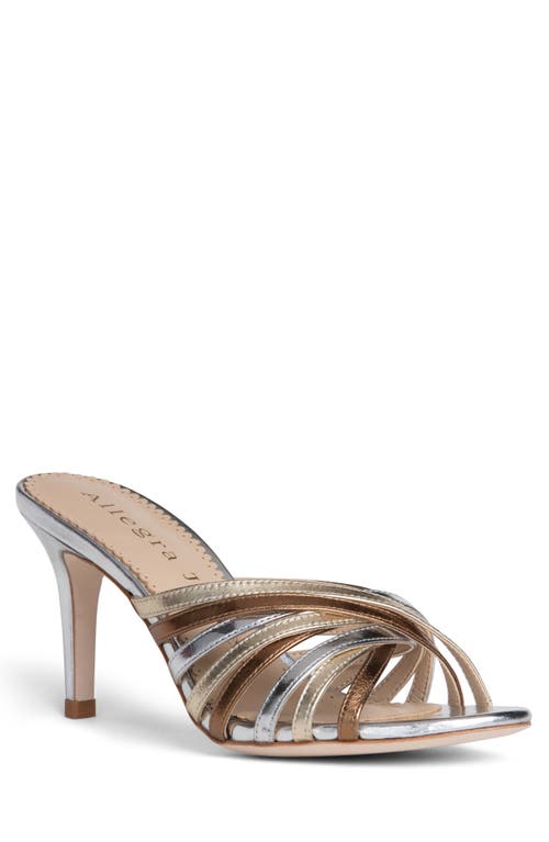 Allegra James Lili Leather Strappy Sandal In Gold