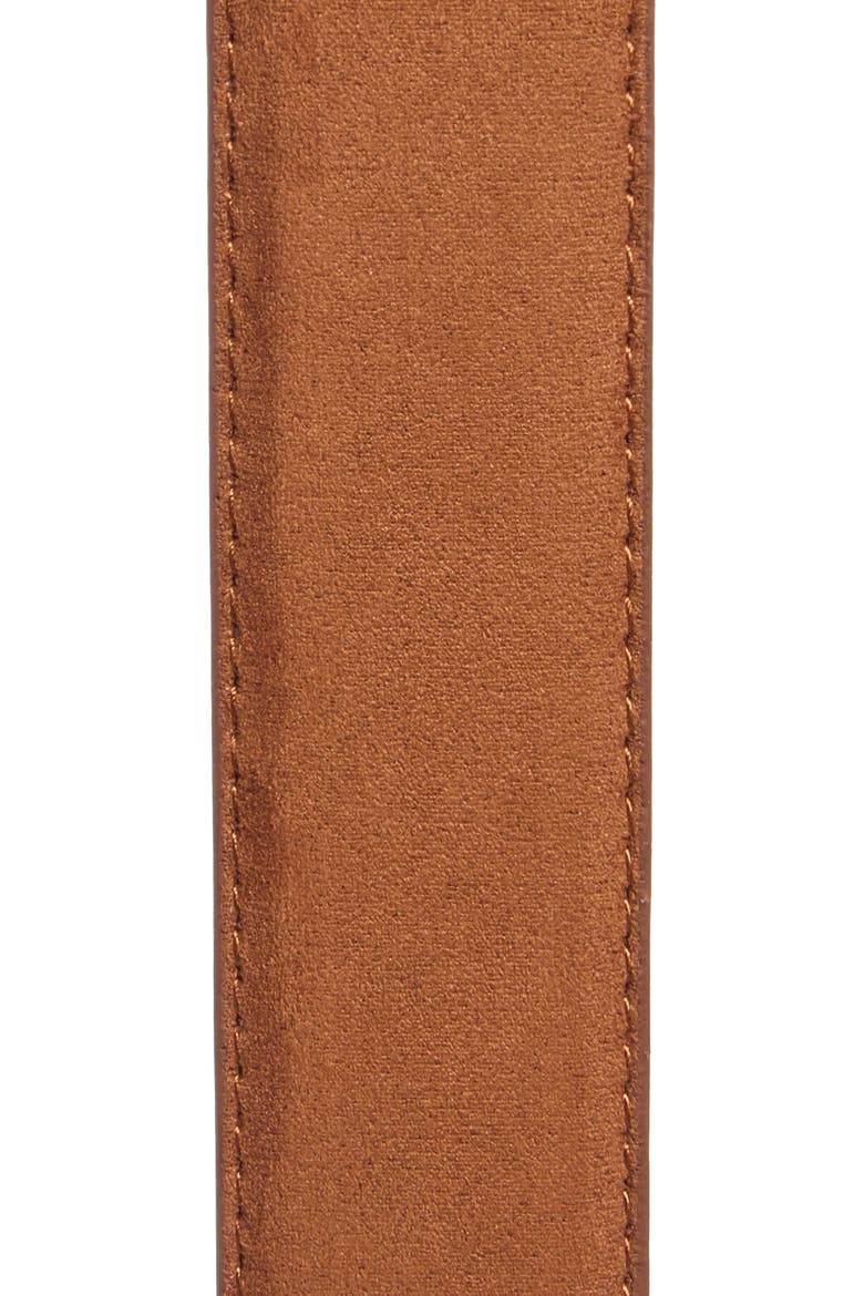 Faux Leather Organic Buckle Belt, Alternate, color, COGNAC GOLD