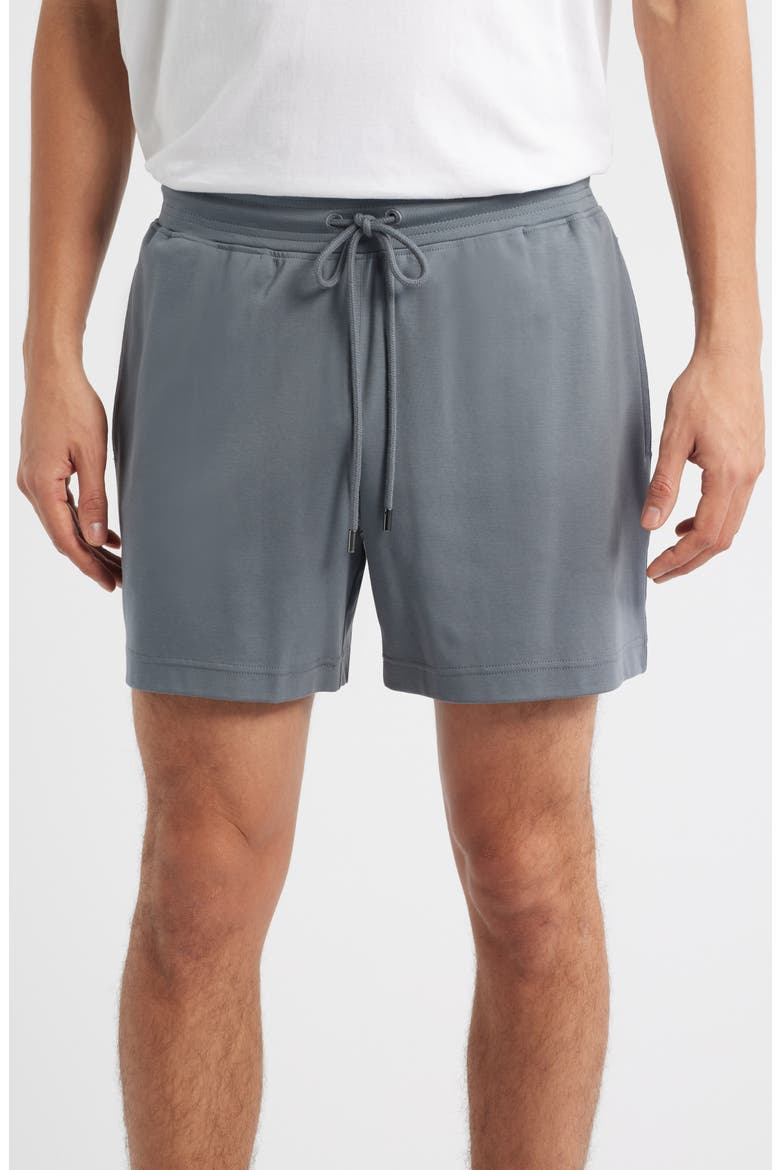 Stretch Cotton & Modal Blend Drawstring Pajama Shorts, Main, color, OCEAN