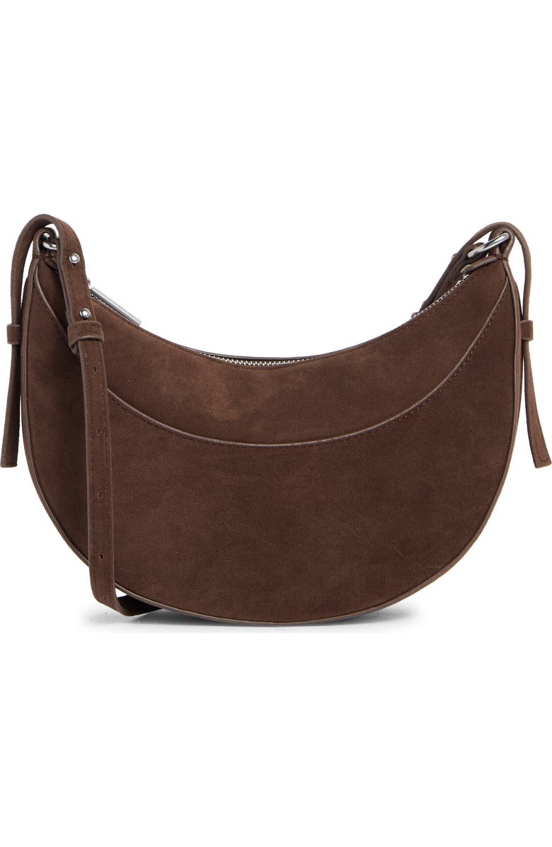 BCBG Convertible Crescent Shoulder Bag, Main, color, Chocolate
