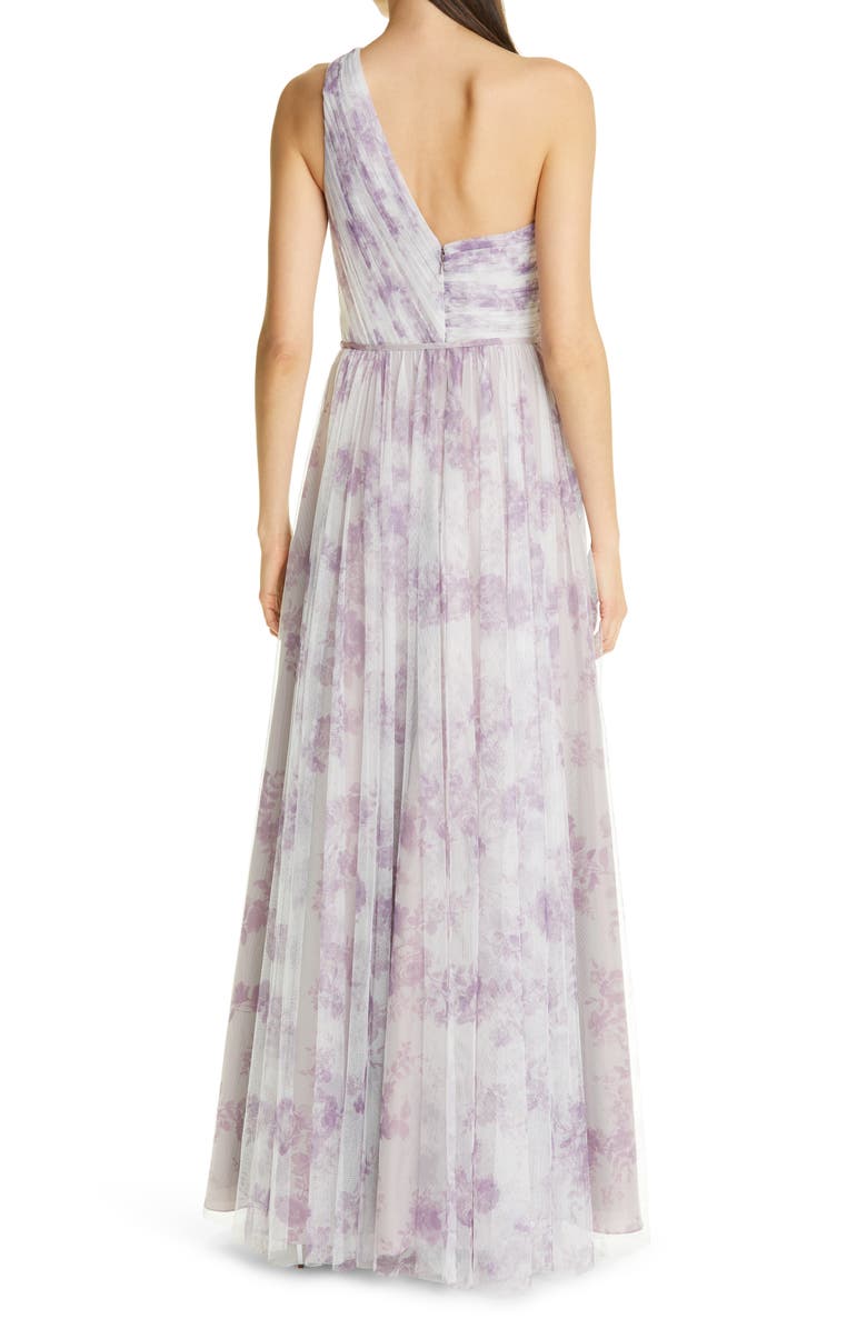 Marchesa Notte One Shoulder Tulle Gown, Alternate, color, 