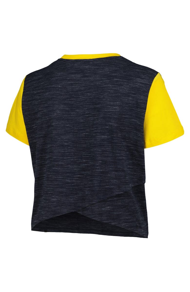 New Era Women's New Era Navy Milwaukee Brewers Plus Size Crossover Back Cropped T-Shirt, Alternate, color,