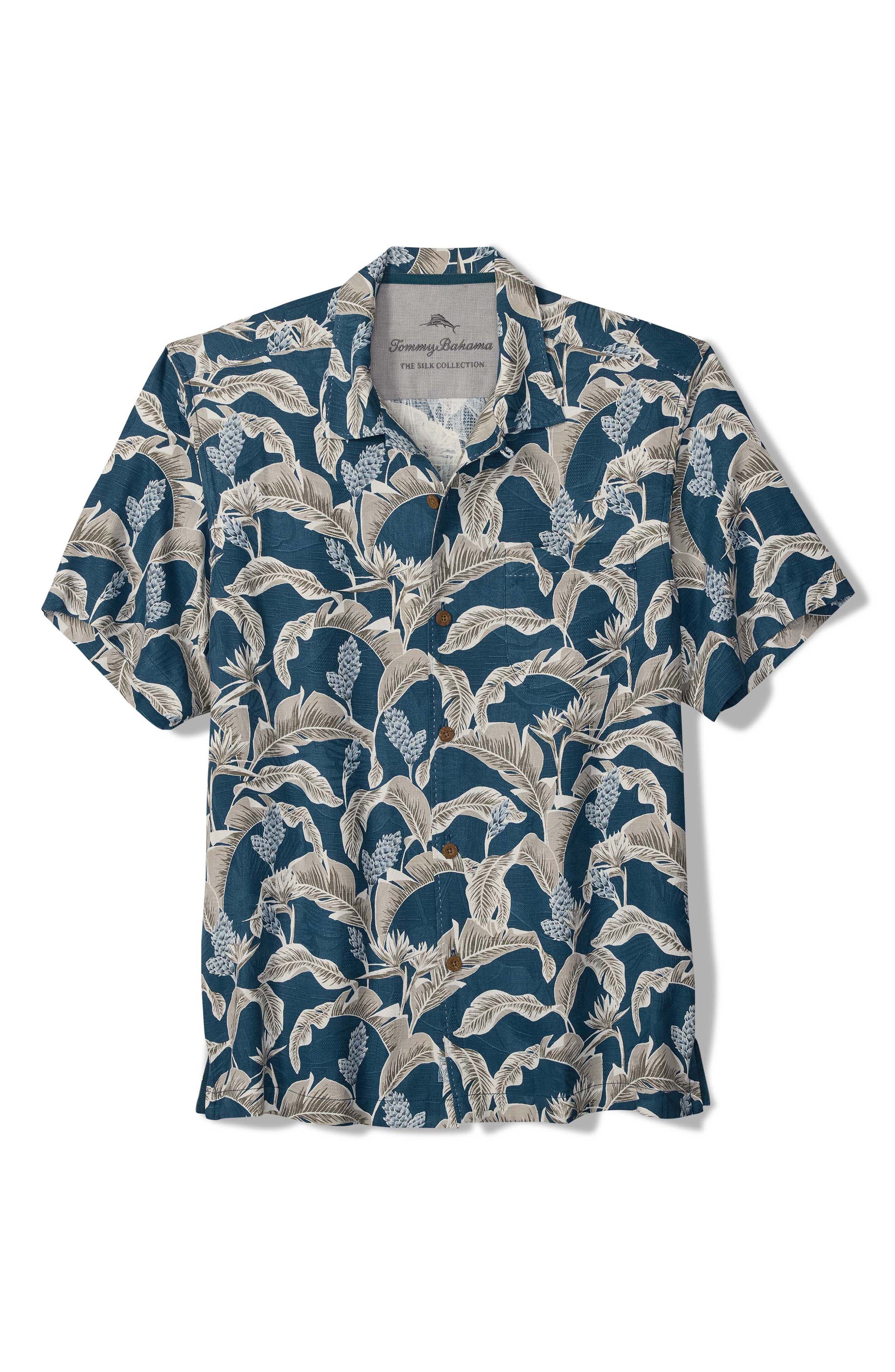 Tommy Bahama Midnight Blooms Floral Silk Camp Shirt
