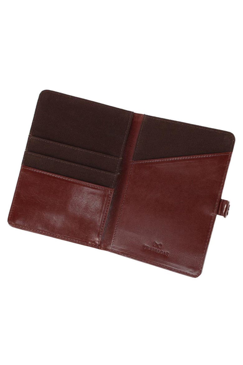 Zaiden Italian Cortina Leather Snap Closure Passport Wallet, Alternate, color, Honey Maple
