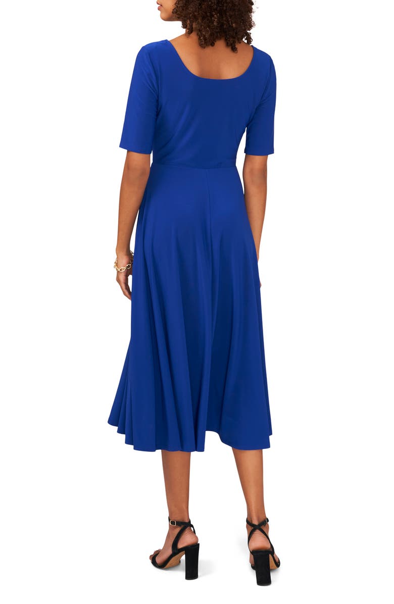Chaus Elbow Sleeve Fit & Flare Knit Midi Dress, Alternate, color, Blue