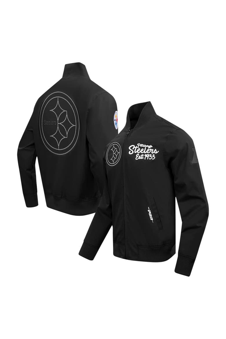 Men's Pro Standard Black Pittsburgh Steelers Paint The City Twill Full-Zip Jacket, Main, color, Black