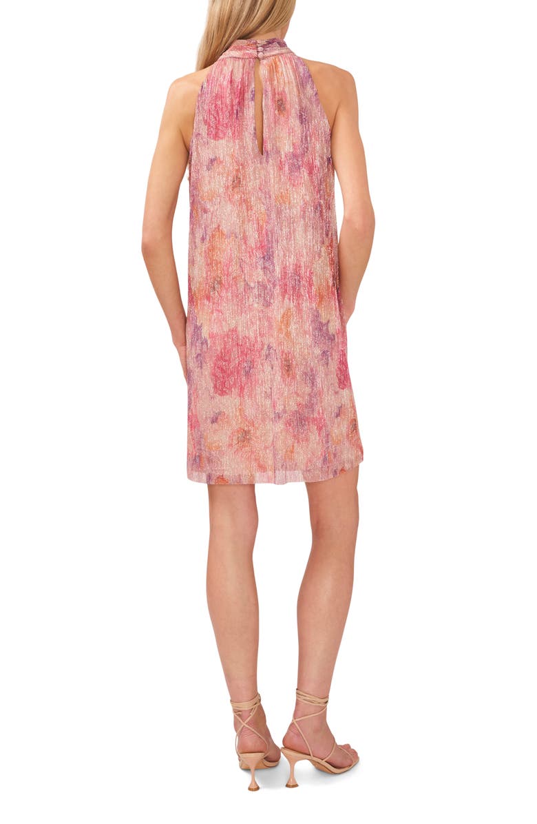 Halogen<sup>®</sup> Metallic Sleeveless Halter Neck Shift Dress, Alternate, color, 