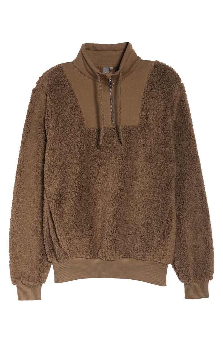 Sweaty Betty Faux Shearling Quarter Zip Pullover, Alternate, color,