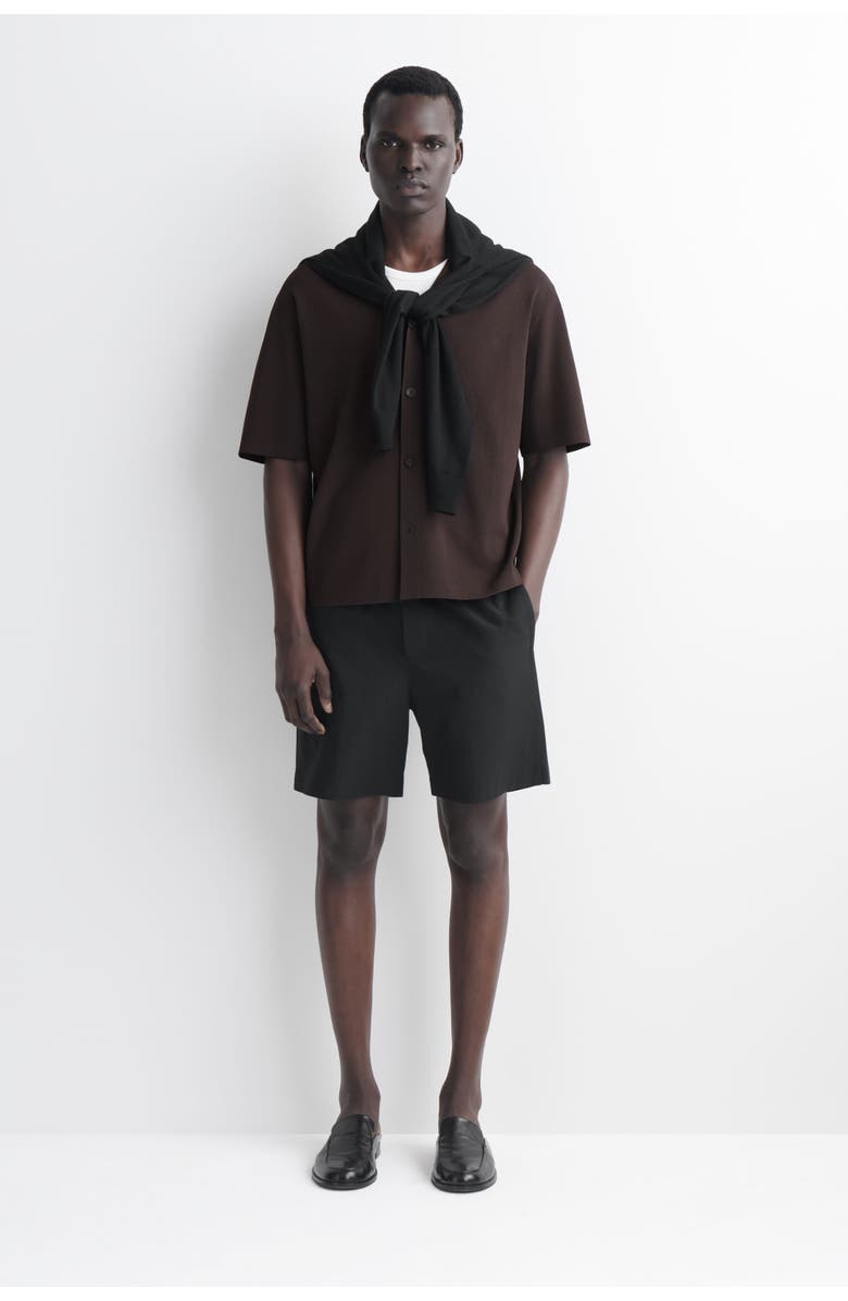 COS Elasticated Cotton Shorts, Main, color, Black
