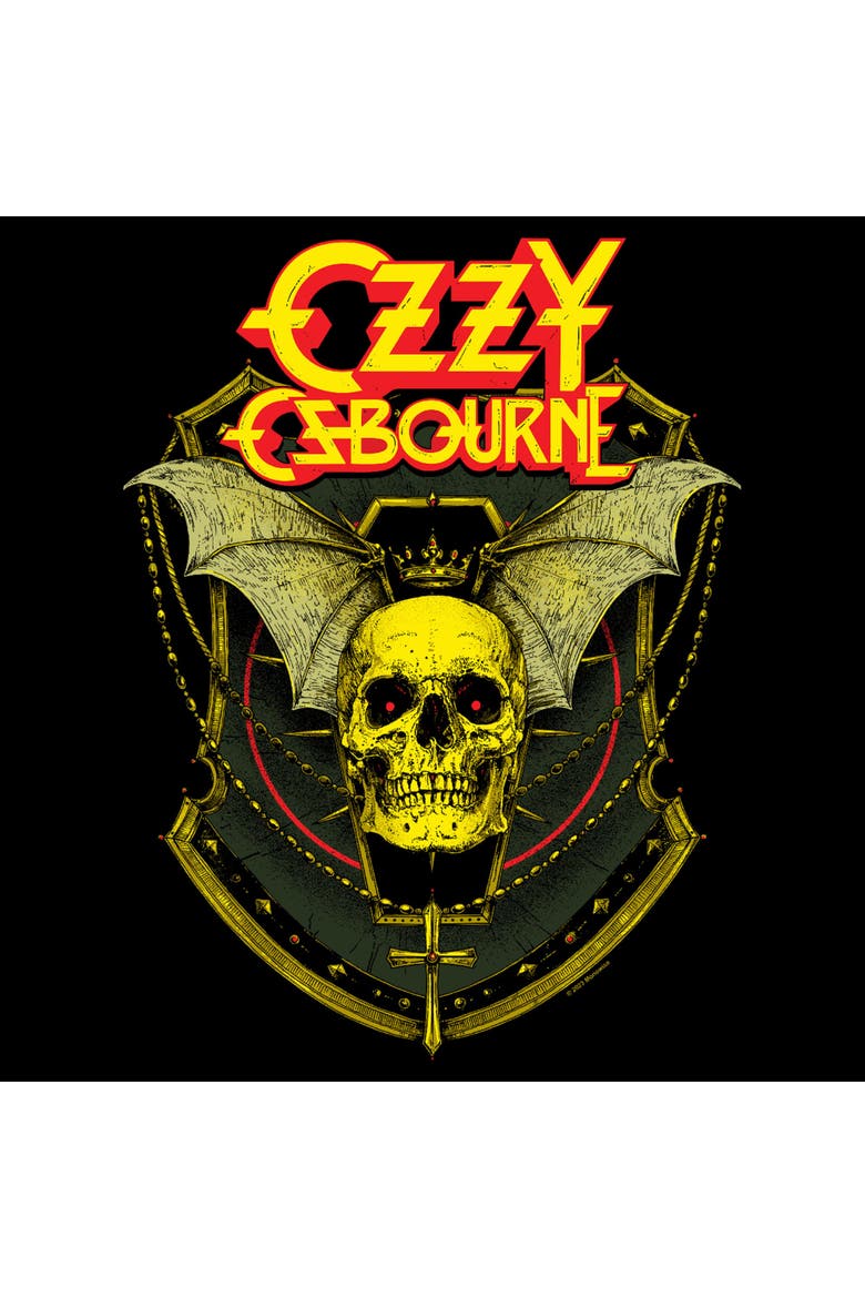 Men's Ozzy Osbourne Skull & Shield Logo  Graphic T-Shirt, Alternate, color, Black