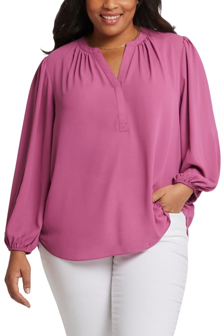 Long Sleeve Split Neck Top, Main, color, MAUVE HAZE