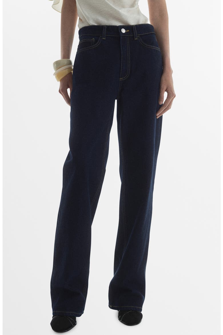 High Waist Straight Leg Jeans, Main, color, OPEN BLUE