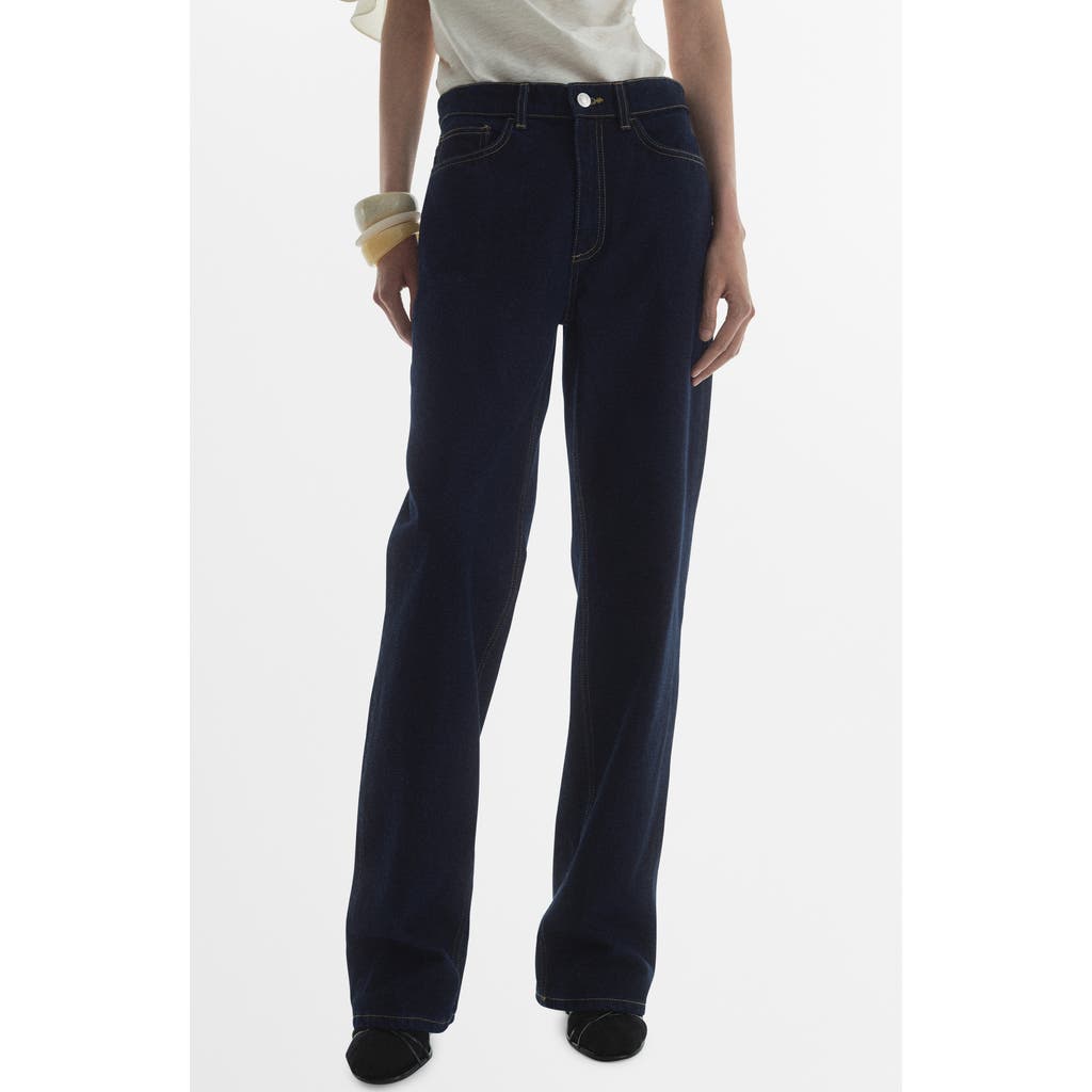 Mango Brigitte High Waist Wide Leg Jeans In Open Blue
