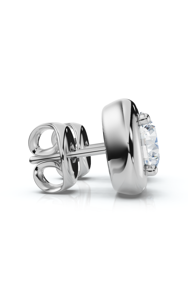 3Ct Cori Diamond Cushion Button Studs 14k Gold Earrings Lab Grown FG/VS, Alternate, color, 14k White Gold