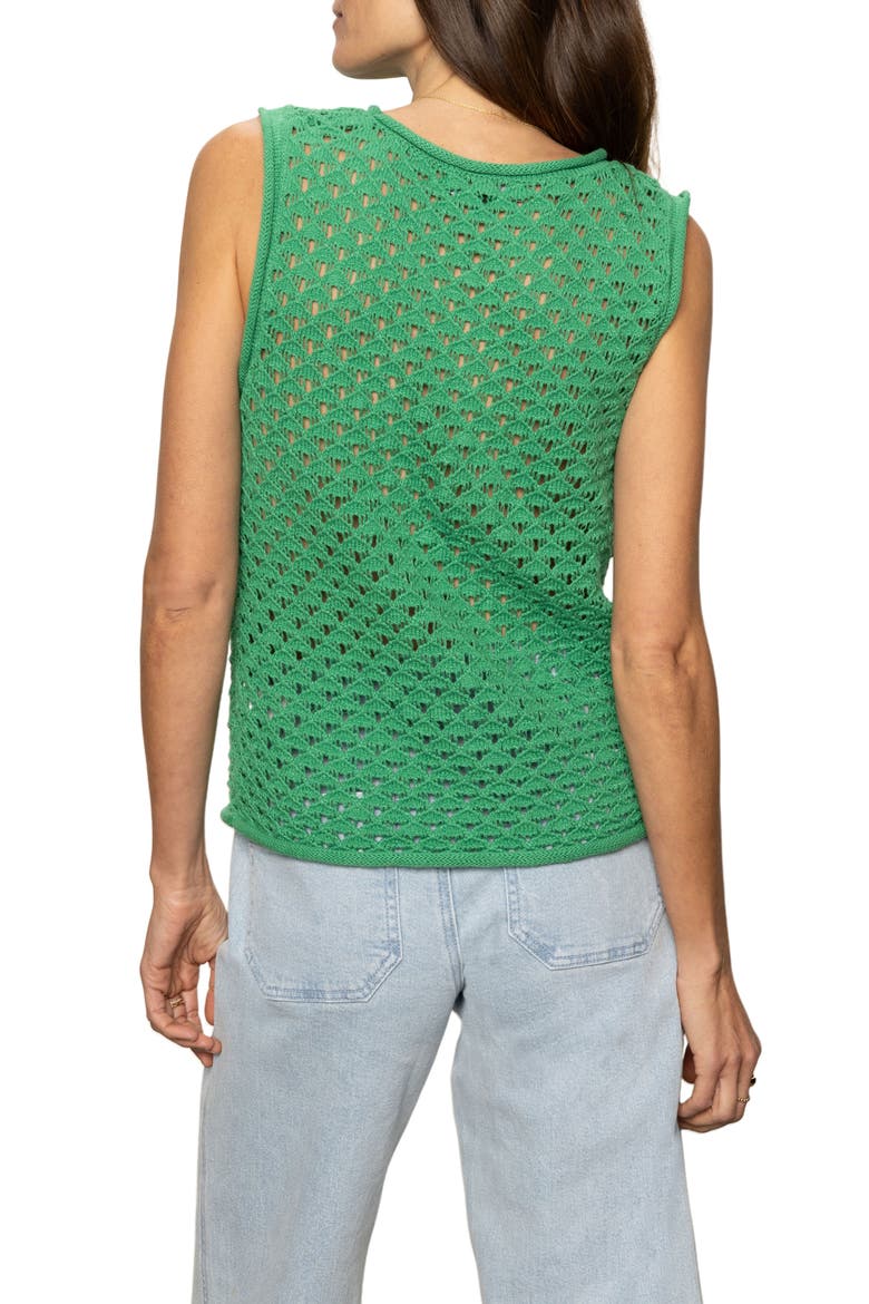 Open Stitch Sleeveless Cotton Sweater, Alternate, color, PALM