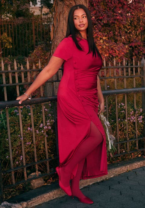 Slinky Dress W Buttons (Plus)