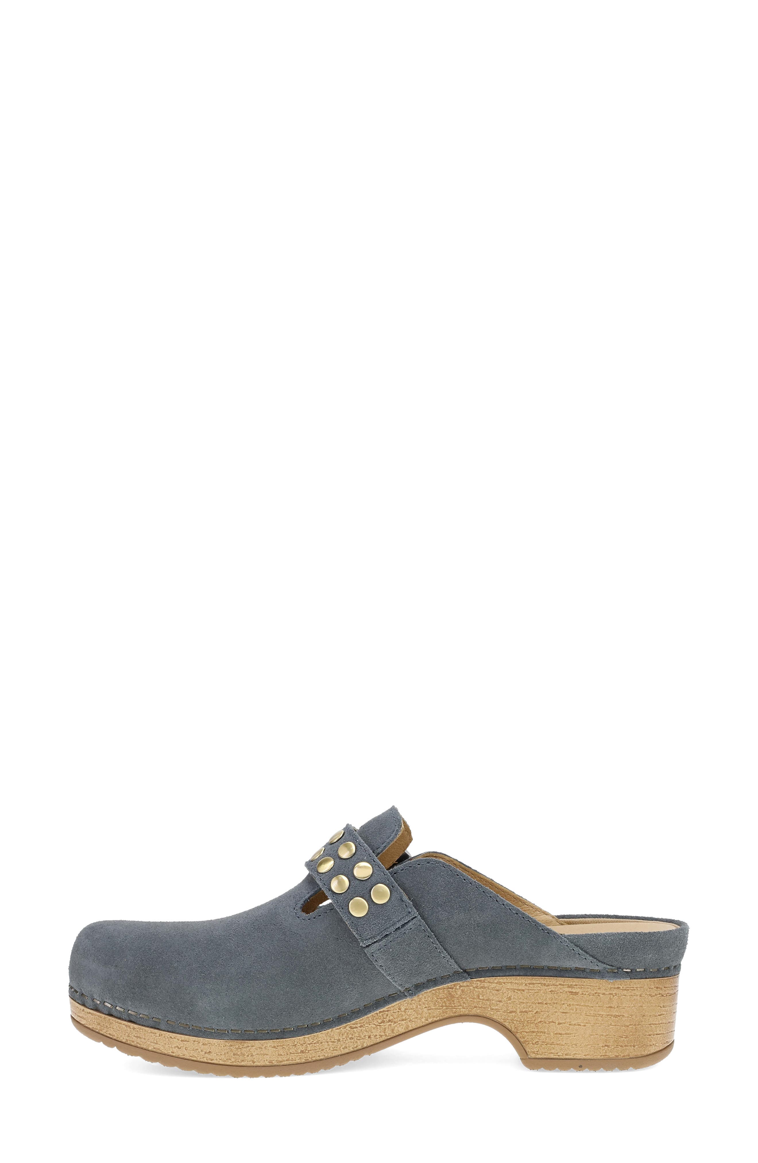 Branson Studded Platform Clog, Alternate, color, DUSTY BLUE SUEDE