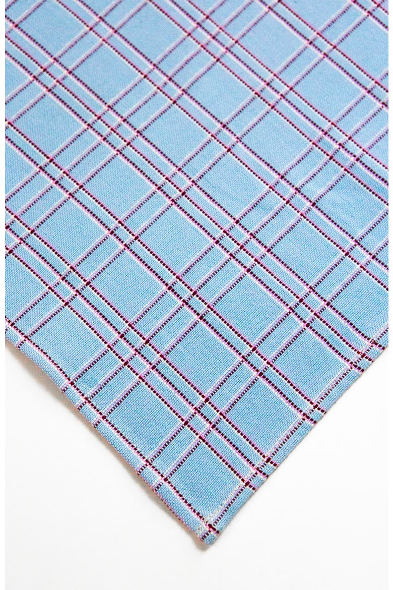 Chiapas Handwoven Plaid Cotton Napkins, Set of 4, Alternate, color, Blue