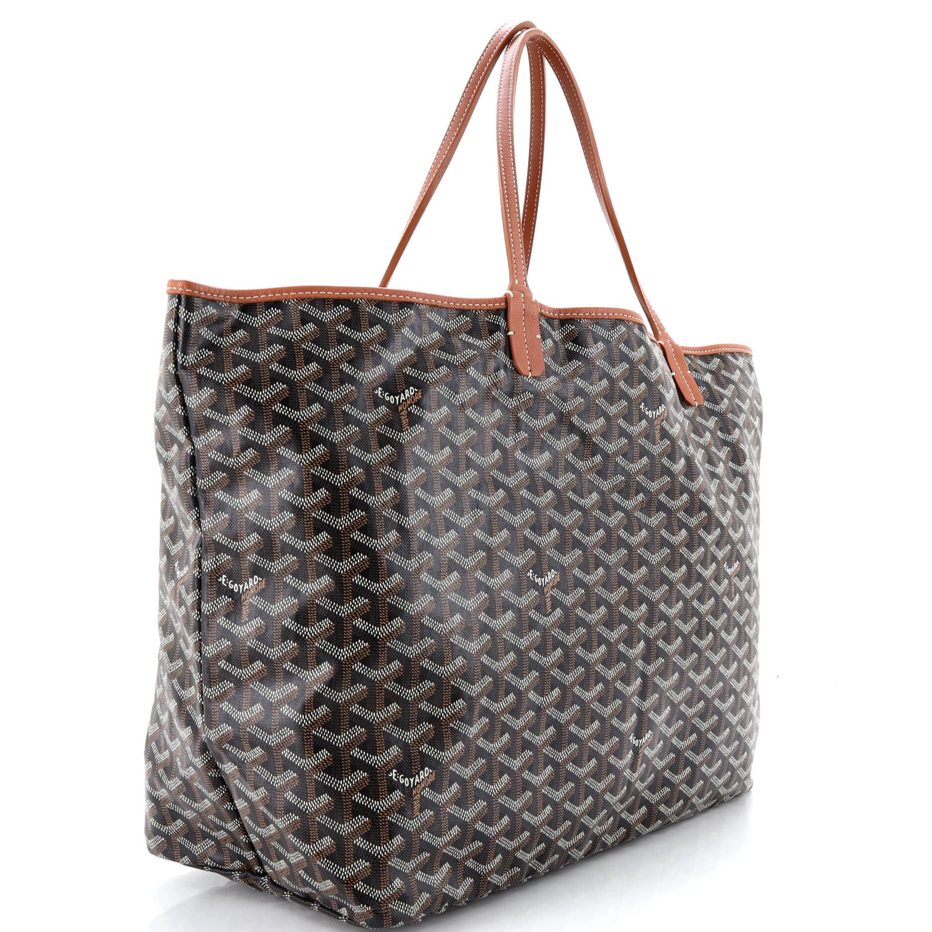 Pre-Owned Goyard Saint Louis Tote Coated Canvas GM, Alternate, color, Brown